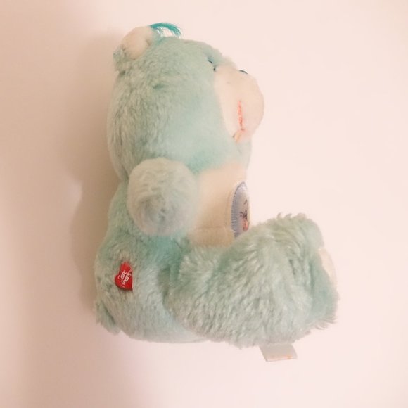 Vintage Mini Bedtime Care Bear Plush Mint Green with Moon Crest - Picture 3 of 6
